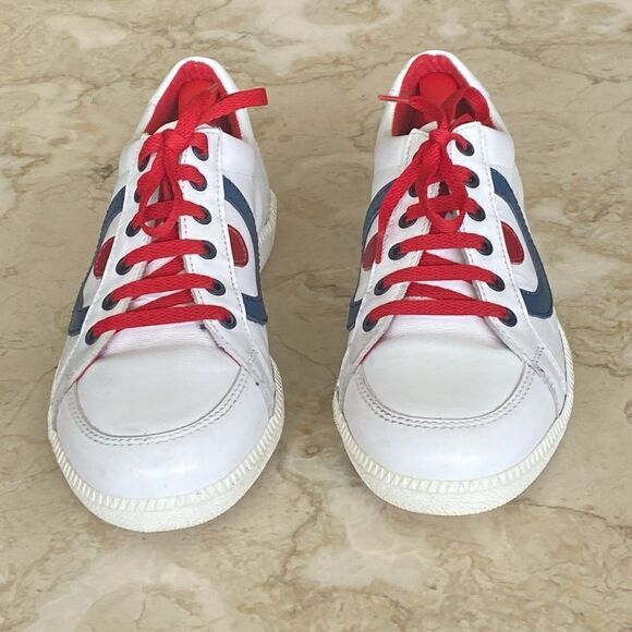 Underground England Leather Red White & Blue Unisex Sneakers RARE - Picture 3 of 13